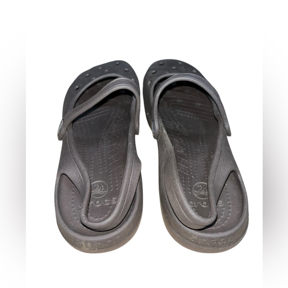 Crocs Shayna Mary Jane Slingback Flats Croslite Low Top Slip On Brown Women 6 - Picture 4 of 5